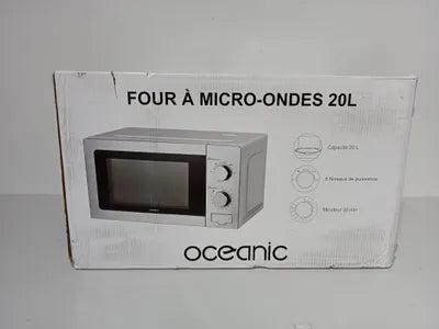 Four Micro-ondes OCEANIC - Capacité 20L avec plateau tournant en verre 25.5cm couleur Inox (C20MXP04-E70) - Neuf